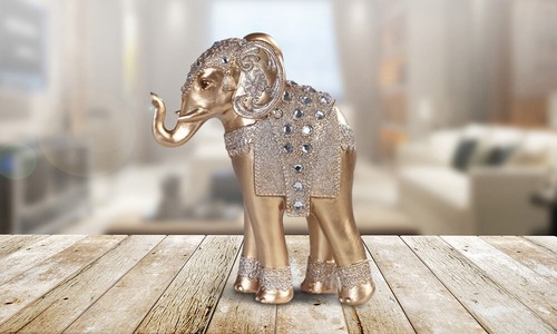 Standing elephant with - ,